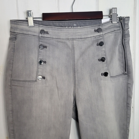 High-Rise Sailor Button Curvy Skinny Jeans Size 10S - Picture 4 of 15